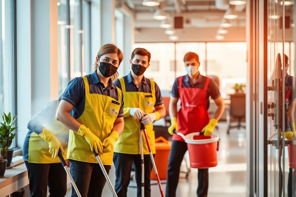 Pokiza Service Cleaning jamoasi ofisni tozalamoqda